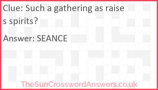 Such a gathering as raises spirits? Answer