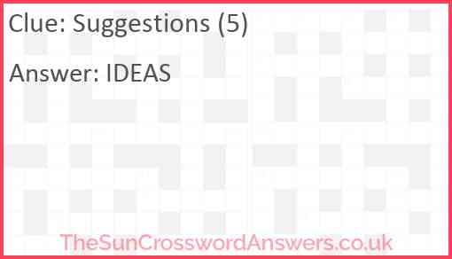 Suggestions (5) Answer