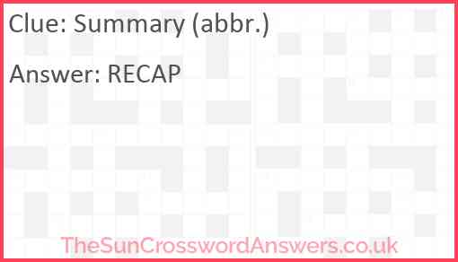 Summary (abbr.) Answer