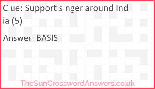 Support singer around India (5) Answer