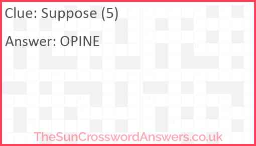 Suppose (5) Answer