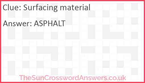 Surfacing material Answer