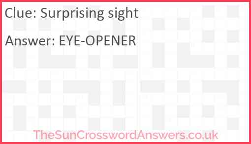 Surprising sight Answer