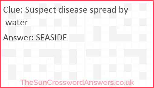 Suspect disease spread by water Answer