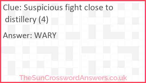 Suspicious fight close to distillery (4) Answer