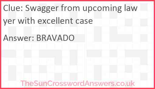 Swagger from upcoming lawyer with excellent case Answer