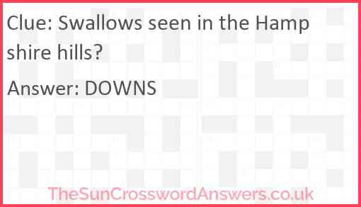 Swallows seen in the Hampshire hills? Answer