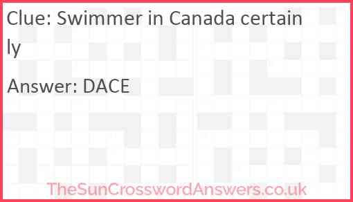 Swimmer in Canada certainly Answer