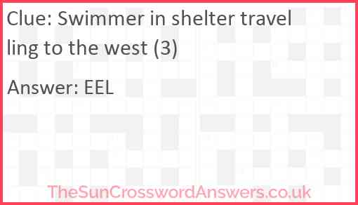 Swimmer in shelter travelling to the west (3) Answer