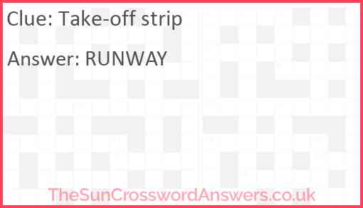 Take-off strip Answer