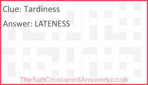 Tardiness Answer