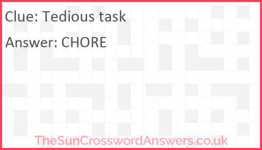 Tedious task Answer