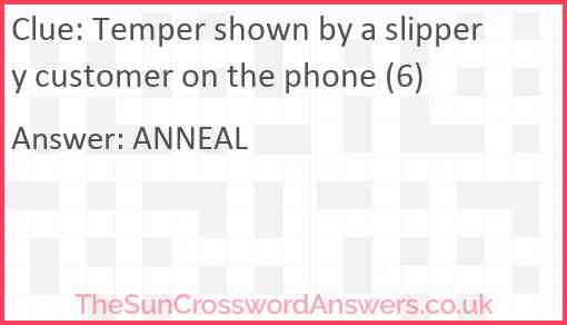 Temper shown by a slippery customer on the phone (6) Answer