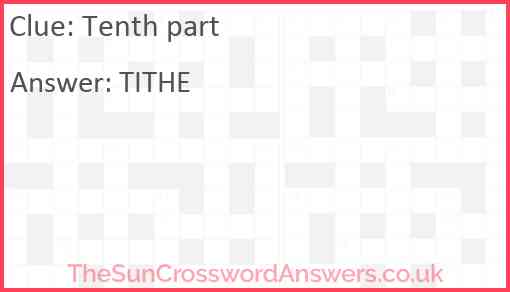 Tenth part Answer