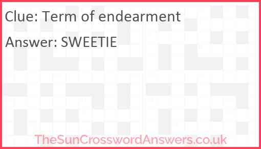 Term of endearment Answer