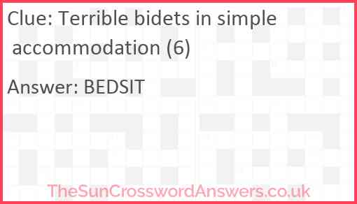Terrible bidets in simple accommodation (6) Answer