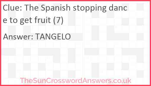 The Spanish stopping dance to get fruit (7) Answer