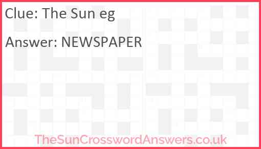 The Sun eg Answer