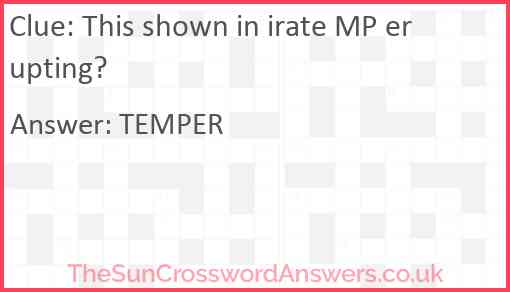 This shown in irate MP erupting? Answer