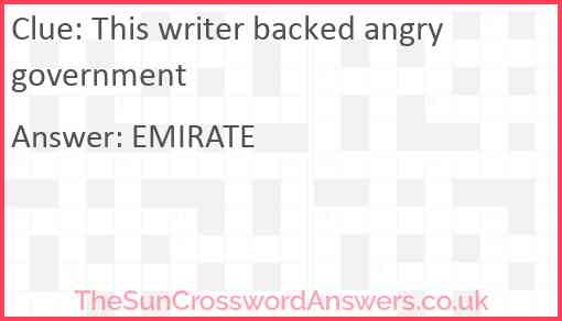 This writer backed angry government Answer