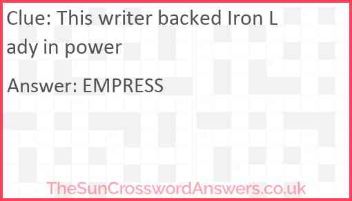 This writer backed Iron Lady in power Answer