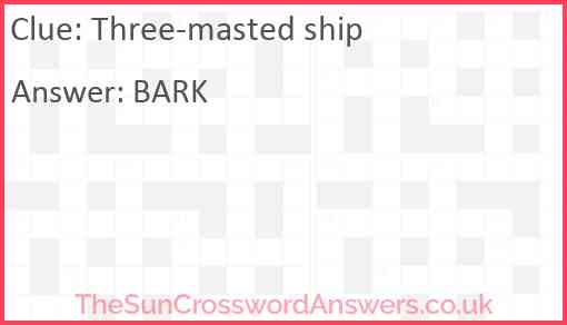 Three-masted ship Answer