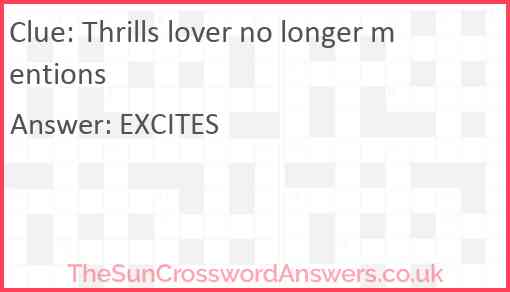 Thrills lover no longer mentions Answer