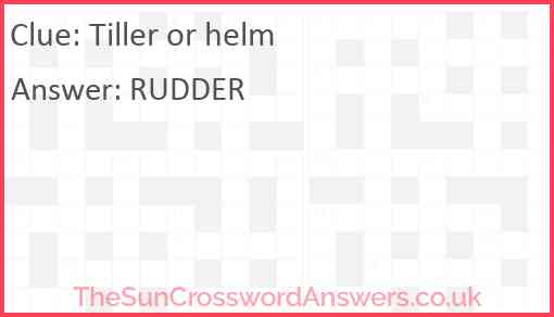 Tiller or helm Answer