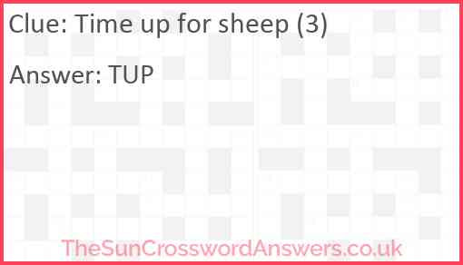 Time up for sheep (3) Answer