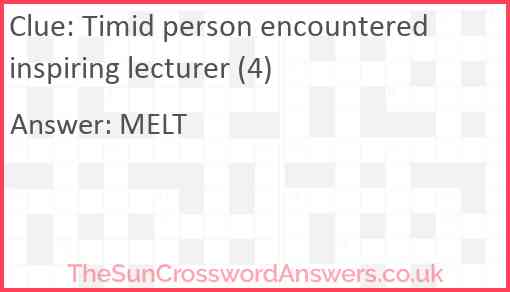 Timid person encountered inspiring lecturer (4) Answer