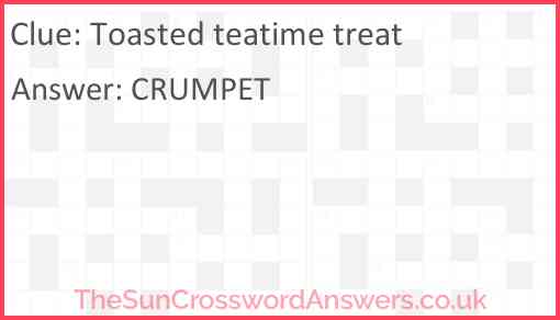 Toasted teatime treat Answer