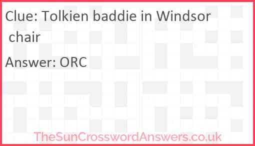 Tolkien baddie in Windsor chair Answer