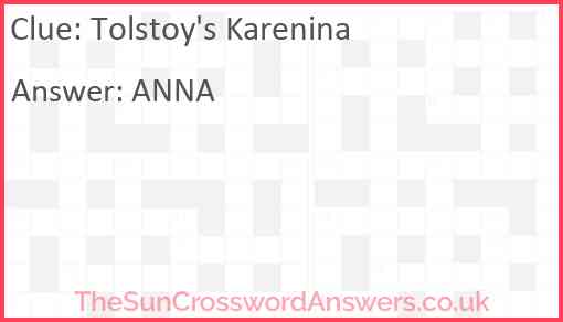 Tolstoy's Karenina Answer