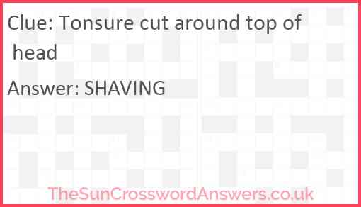 Tonsure cut around top of head Answer