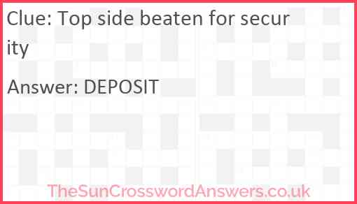Top side beaten for security Answer
