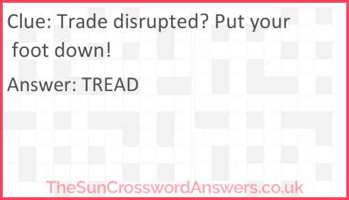 Trade disrupted? Put your foot down! Answer