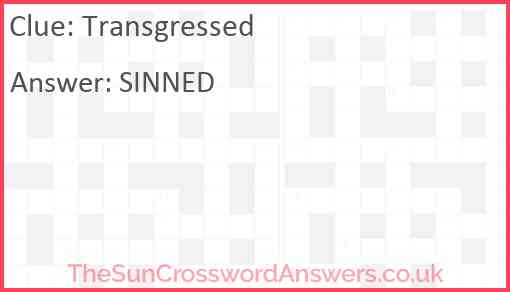 Transgressed Answer