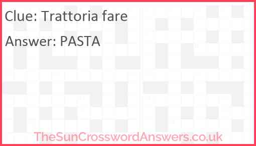 Trattoria fare Answer