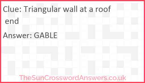 Triangular wall at a roof end Answer