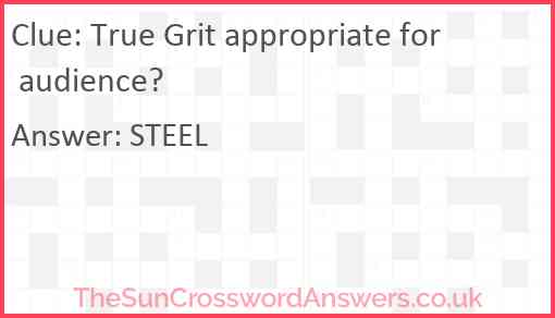 True Grit appropriate for audience? Answer