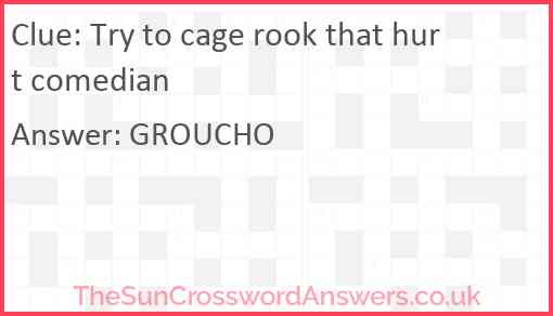 Try to cage rook that hurt comedian Answer