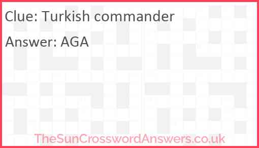 Turkish commander Answer