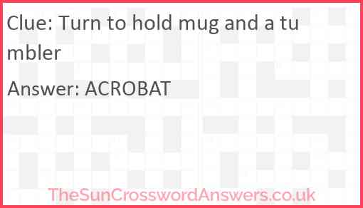 Turn to hold mug and a tumbler Answer