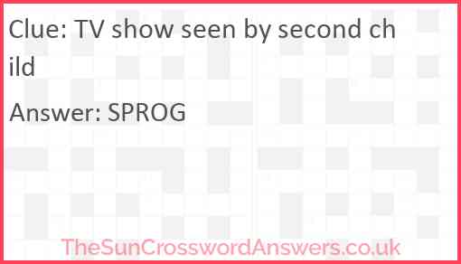 TV show seen by second child Answer