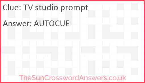 TV studio prompt Answer