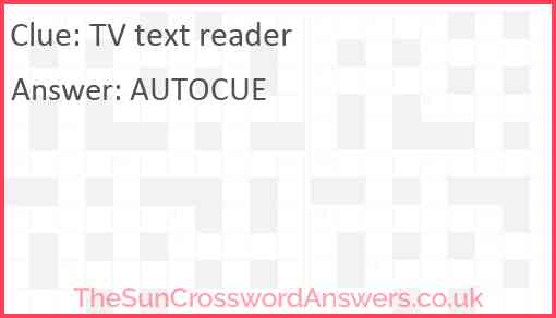 TV text reader Answer