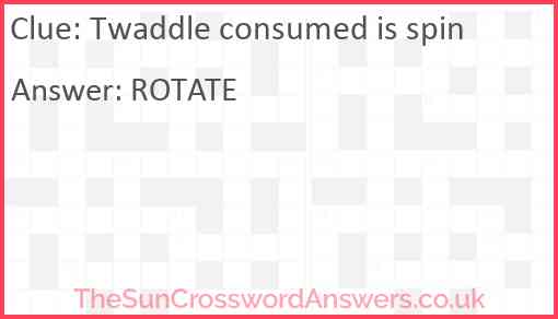 Twaddle consumed is spin Answer