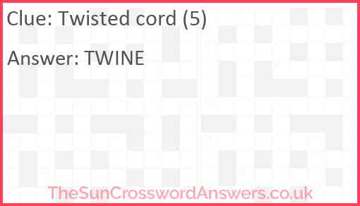 Twisted cord (5) Answer