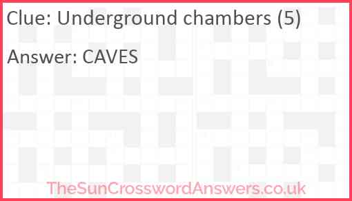 Underground chambers (5) Answer