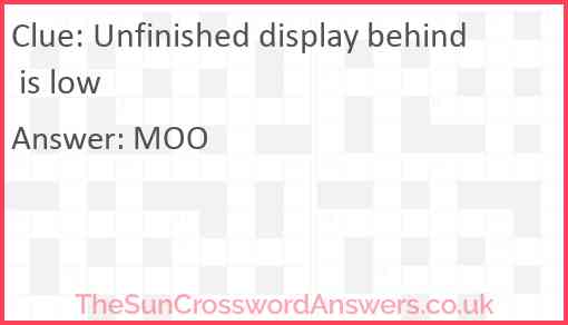 Unfinished display behind is low Answer
